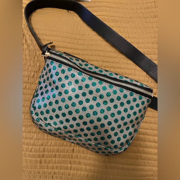 Clare V Disco Dot Green Metallic Polka Dot Fanny pack / belt bag - Picture 2 of 4